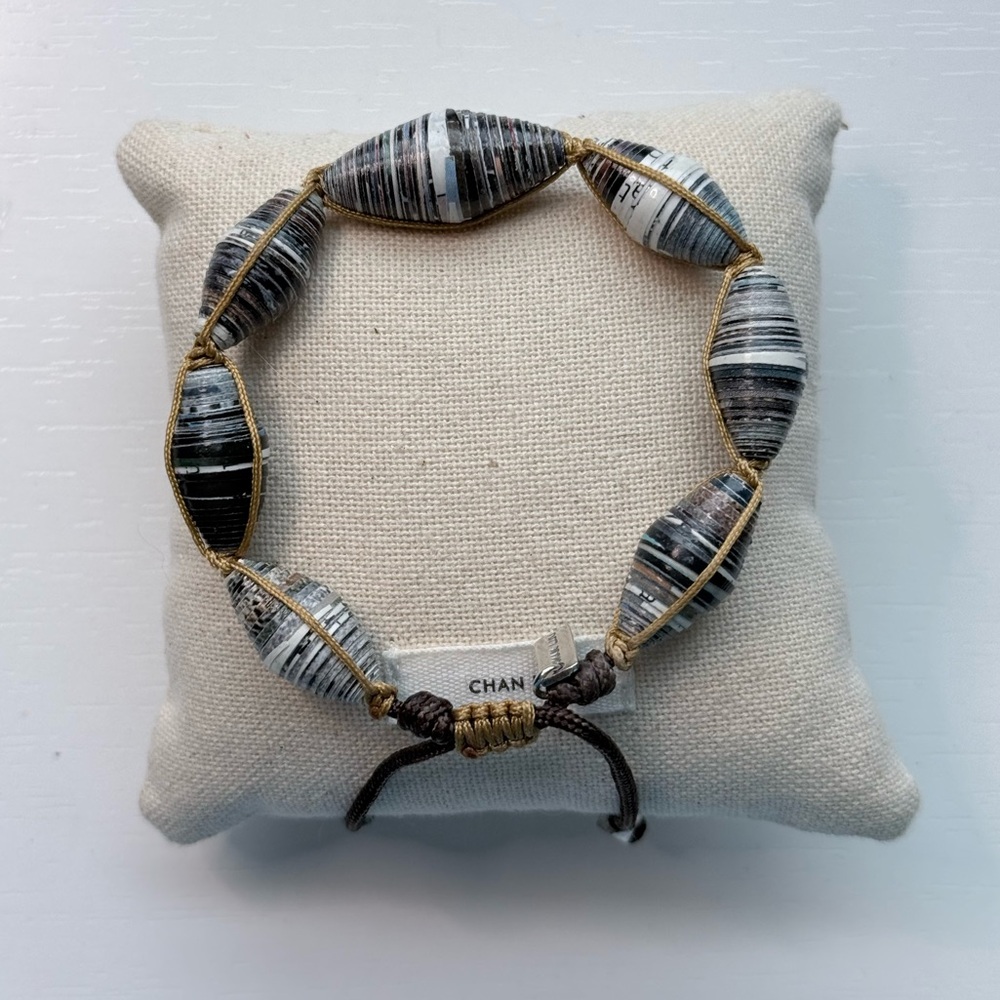 Chan Luu Brown and Tan Beaded Cord Bracelet